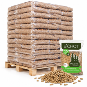 Biohot Pellets Premium ENplus A1 – Palete 100 Sacos de 15 kg
