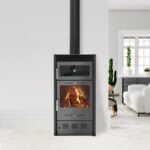 Fogão a lenha com forno MODERNA Oven Luxe 7,78 kW Cinza
