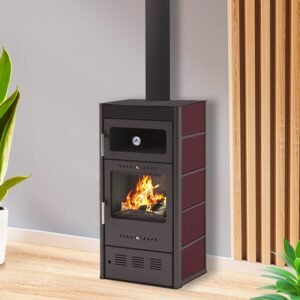 Fogão a lenha com forno MODERNA Oven Luxe 7,78 kW Vermelho